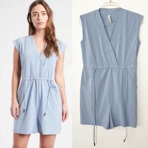 Athleta Marlow Romper Womens XXS Blue Cap Sleeve Athletic Sporty